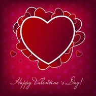 Happy Valentines Day card with heart Vector illustration N130