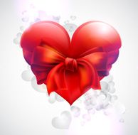 Red heart with bow