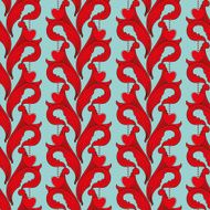 Seamless pattern with ornaments and hearts