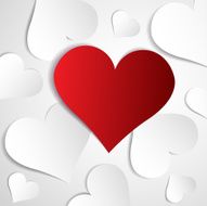 Hearts on paper background