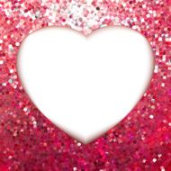 Pink Gold frame in the shape of heart EPS 8 N3
