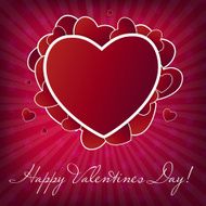 Happy Valentines Day card with heart Vector illustration N131