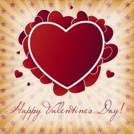 Happy Valentines Day card with heart Vector illustration N132