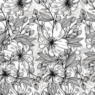 Monochrome floral seamless pattern