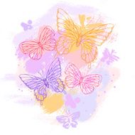 Colorful grunge background with butterfly Vector illustration N3