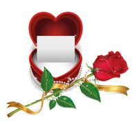 Red Velvet Box and Beautiful Roses with Pearl Necklet
