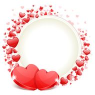 Valentine's day frame with two hearts