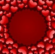 Round hearts vector background N3