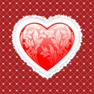 Red valentines heart with floral pattern N4