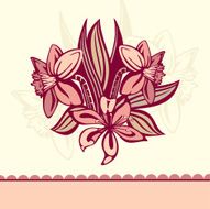 retro background with flowers
