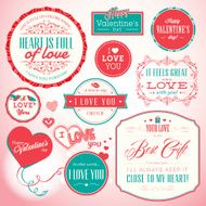 Set of badges and elements for Valentines day