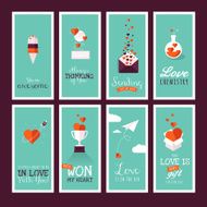 Set of modern flat design Valentines day greeting cards
