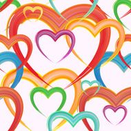 Seamless background of watercolor hearts for Valentine's day N2