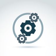 Gears and cogs system theme icon vector concept stylish symbol
