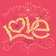 Love hand-lettering Valentines day card