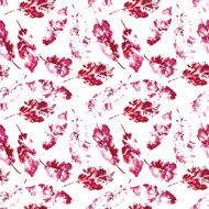 beautiful pattern of colorful leaves painted in watercolor N4