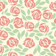Vector rose seamless flower background pattern
