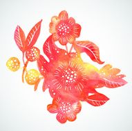 Watercolor abstract floral composition