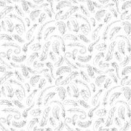 feather seamless black and white