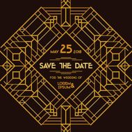 Wedding Invitation Card - Art Deco Vintage Style N10