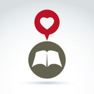Love story concept Vector open book with blank sheets N3