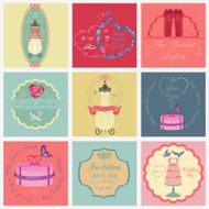Set of vintage wedding and fashion style logos N8