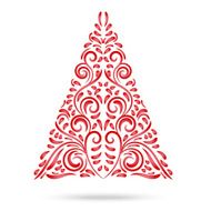 Stylized red christmas tree