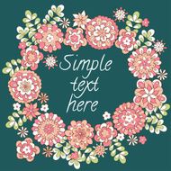 retro flowers arranged in a shape of the wreath