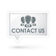 contact us with services icon on a speech bubble