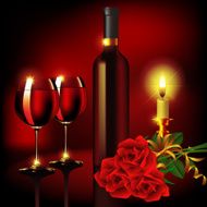 Wineglass in candlelight