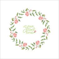 vector watercolor flowers circle frame N5