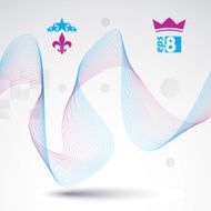 Delicate dimensional flowing stripy lines dreamy vector
