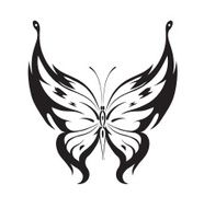 Ornamented abstract silhouette butterfly N16