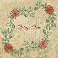vintage floral frame with roses