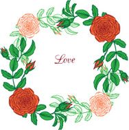 Floral frame with roses N7