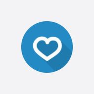 heart Flat Blue Simple Icon with long shadow N2