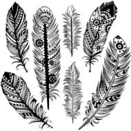 Set of ethnic feathers N5