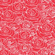 Red simple rose seamless pattern
