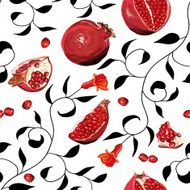 Pomegranate seamless vector background N2