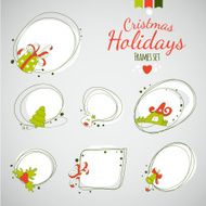 Merry Christmas vector drawing frames