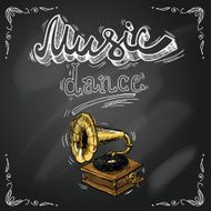 Retro vintage gramophone poster N2