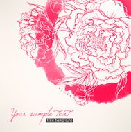 card with peonies
