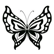 Ornamented abstract silhouette butterfly N17