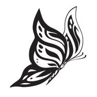 Ornamented abstract silhouette butterfly N18
