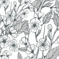 Blossoming Spring Branch Seamless Vector pattern N2