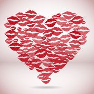 Heart shape made with print kisses N2