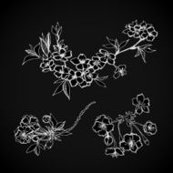 Blossoming floral decorative elements