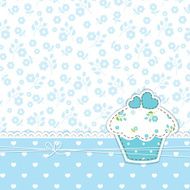 Blue background with cupcake N2