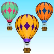 Vector cartoon air balloons