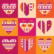 Valentines Day Hearts Mothers day Vector illustration